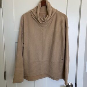 Tahari Sport Tan L/S Cowl neck top - M Medium - NWOT